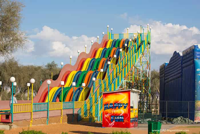 Saqr Park in Ras Al Khaimah with greenery and family areas