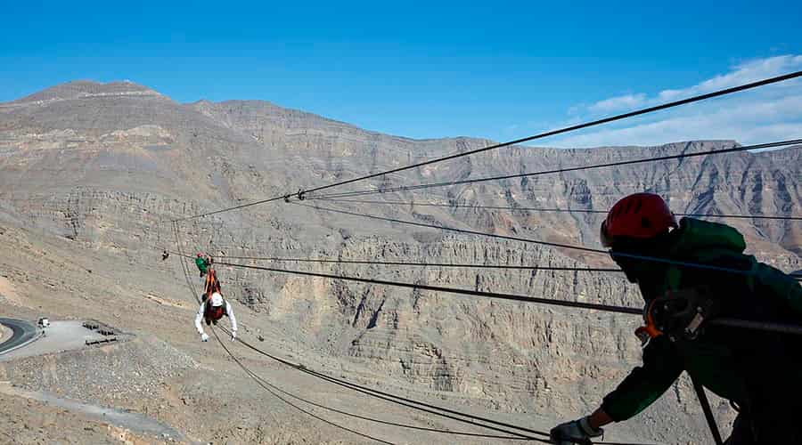 Jebel Jais zipline adventure in Ras Al Khaimah